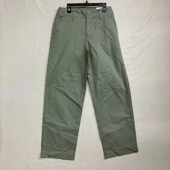 NWT A New Day Women's Olive Green Mid-Rise Straight Leg Stretch Chino Pants - Picture 3 of 16